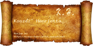 Koszó Henrietta névjegykártya