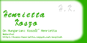 henrietta koszo business card